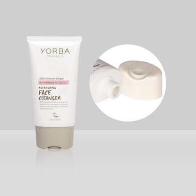 60-120ml Shampoo Tubes Cosmetic Facial Cleanser Tube With Press Cap Oval Flat Tube